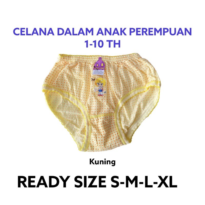 1 Lusin Celana Dalam Anak Perempuan Cewek Lusinan 10 th / CD Boxer Anak Celana Dalam Bayi TL Pokadot