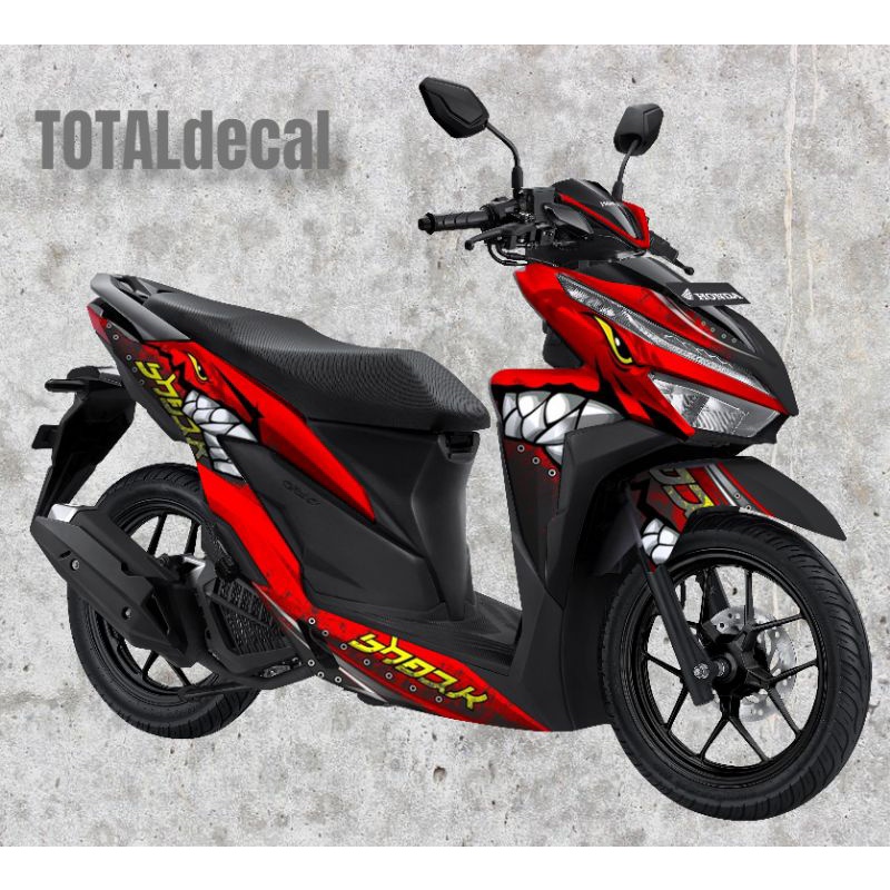Jual DECAL STIKER STICKER HONDA VARIO 150 FI RED SHARK VARIASI FULL