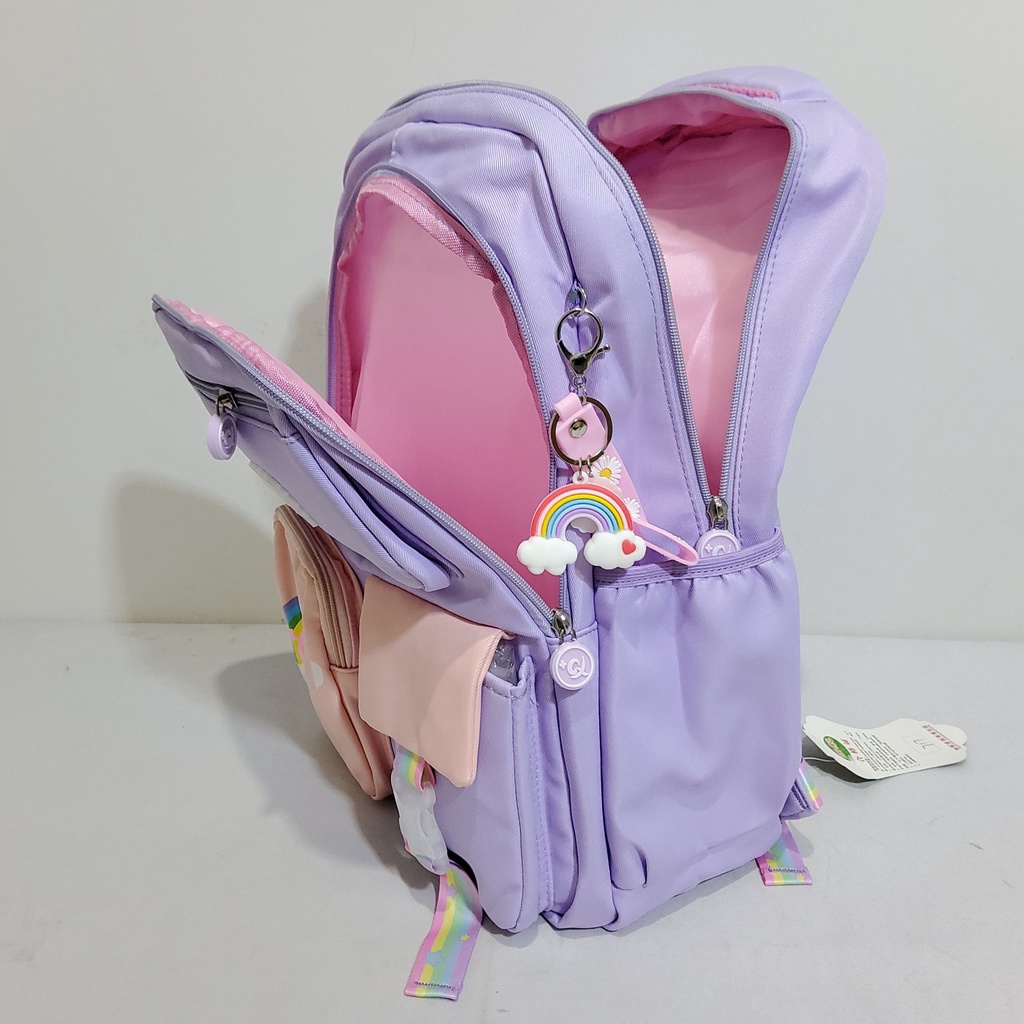 Tas Sekolah Anak Cewek Import Backpack SD Ransel Rainbow 717