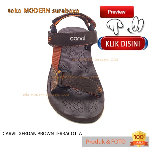 CARVIL XERDAN BROWN TERRACOTTA sandal anak sandal gunung slide spons