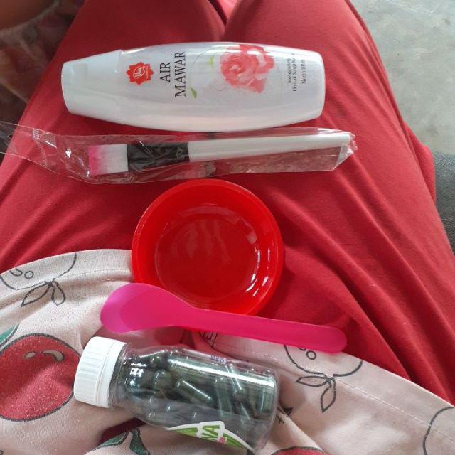 Paket #2 Spirulina + Air Mawar + Kuas + Wadah + Pengaduk
