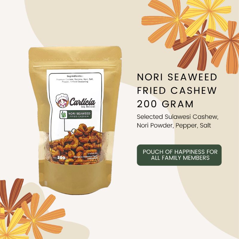 

Kacang Mete Nori Seaweed Carlicia 200 gram Snack Cemilan Mede Goreng