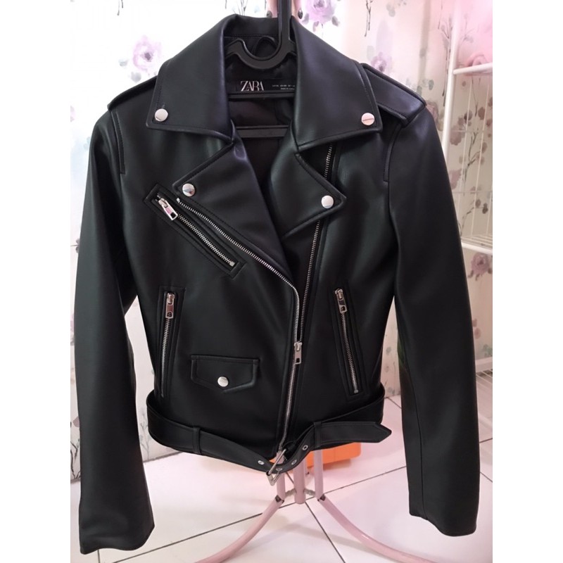 ZARA Original JACKET KULIT / JACKET HITAM / JACKET WANITA / ZARA Preloved
