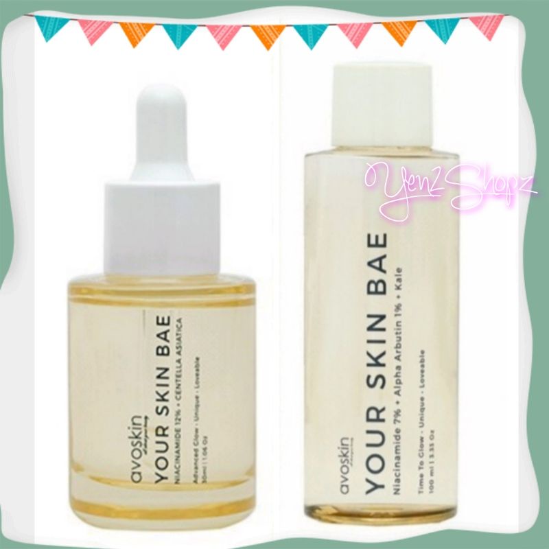 AVOSKIN YOYR SKIN BAE NIACINAMIDE 12% + CENTELLA ASIATICA + KALE SERUM DAN TONER