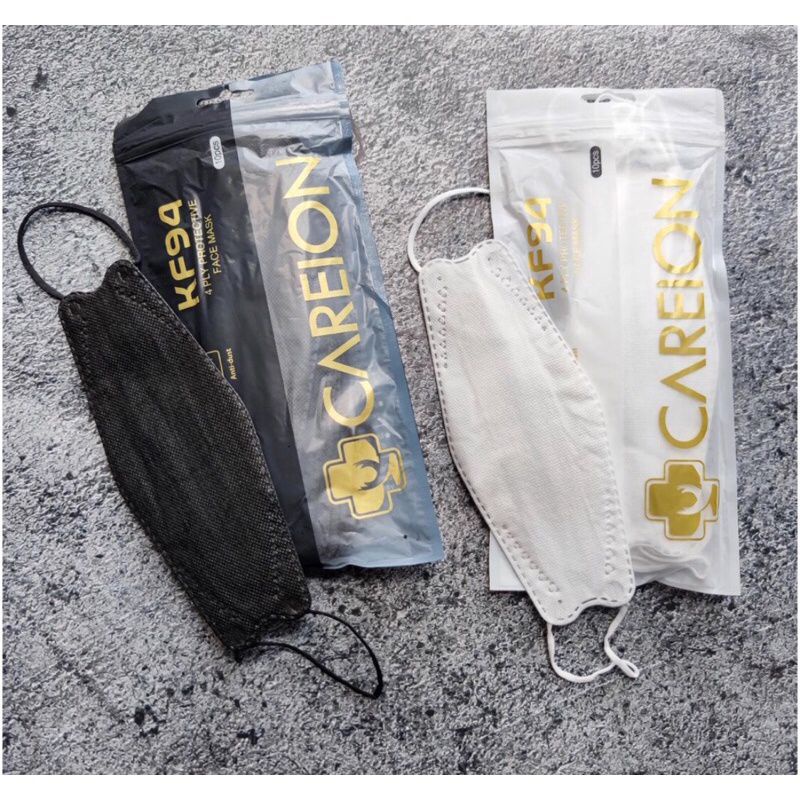 Masker KF94 careion hitam putih KF94 10pcs hitam KF94 putih