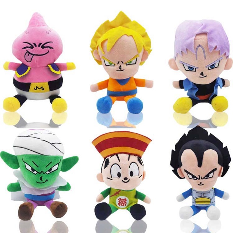 Mainan Boneka Stuffed Plush Dragon Ball Super Saiyan Goku Vegeta Bick Majin Buu Trunks 20CM Untuk Anak