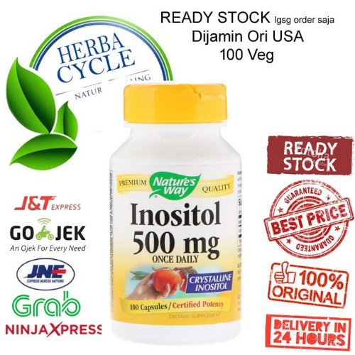 Nature Way Inositol Once Daily 500 mg 100 Capsules Ori USA