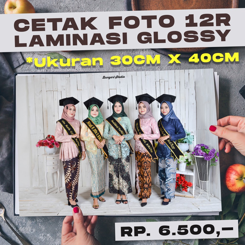 Jual CETAK FOTO 12R (30 CM X 40 CM) LAMINASI GLOSSY DOFF MURAH DAN