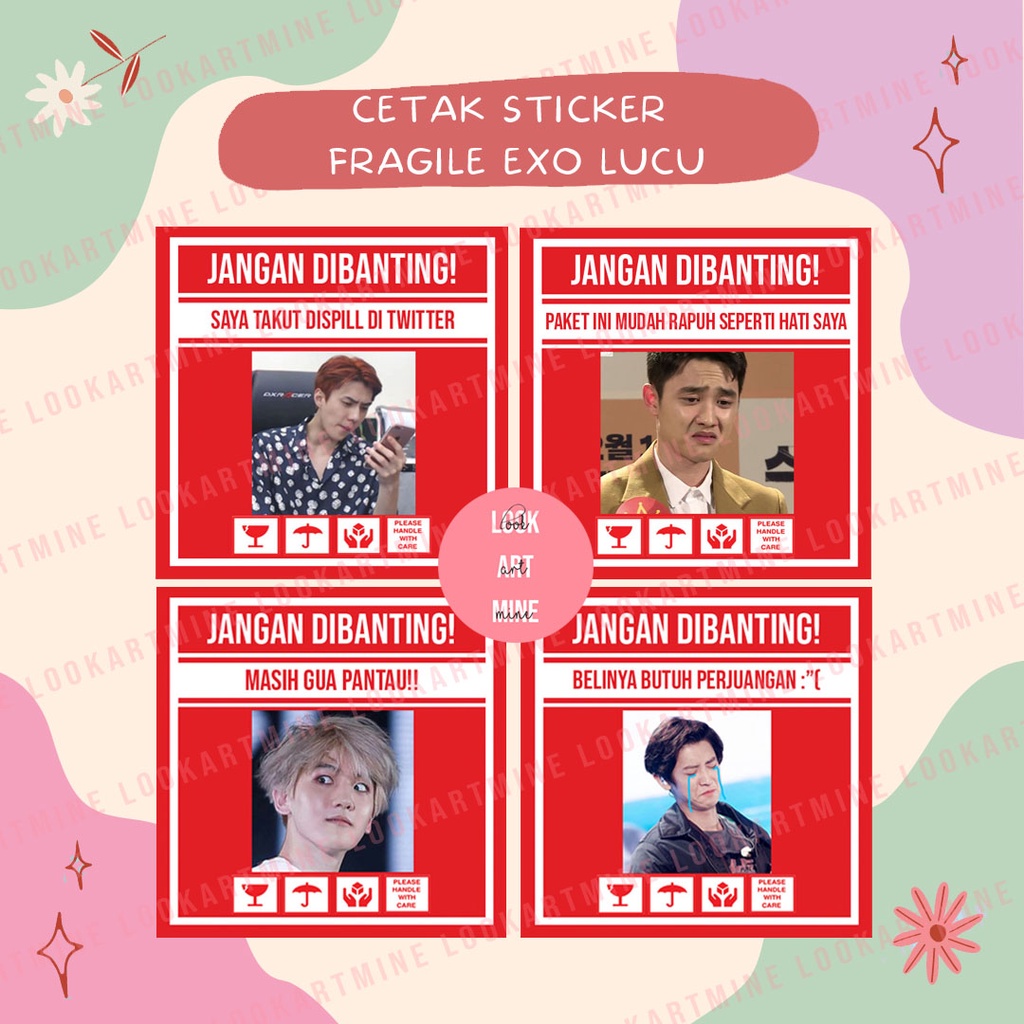 

STIKER FRAGILE LUCU UNIK KOREA EXO | STIKER JANGAN DIBANTING