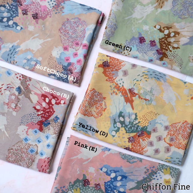 {BARU KAINNYA SAJA}  HIJAB MOTIF SEGIEMPAT - KERUDUNG SIFON FINE - CHIFFON FINE -177