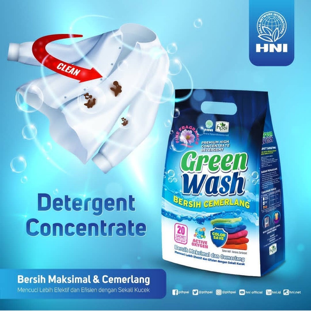 Green Wash Detergent Alami Deterjen Hni Hpai Sabun Cuci Baju Pakaian Penghilang Noda Lemak Shopee Indonesia