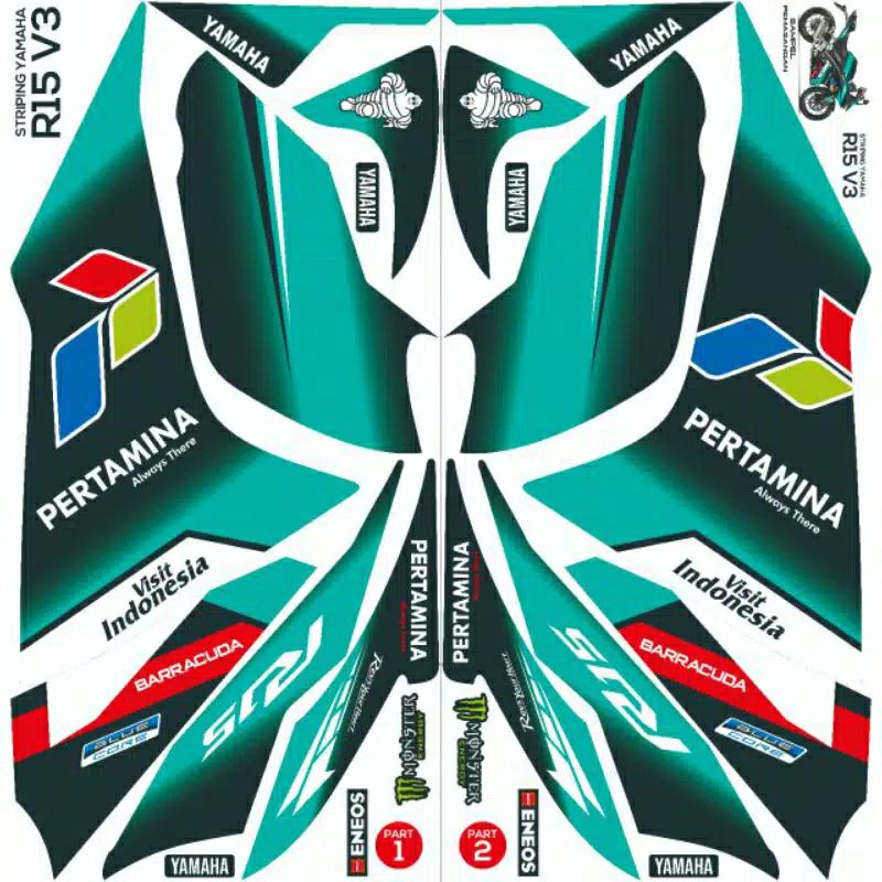 Striping Sticker Stiker R15 V3 Pertamina