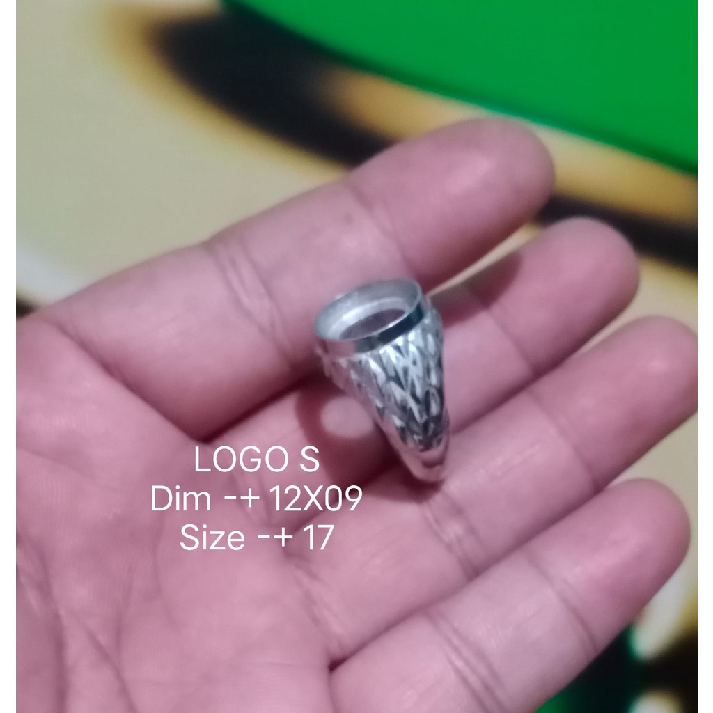 Emban batu akik alpaka-cincin titanium pria wanita cauple-grosir ring perak monel Nikel