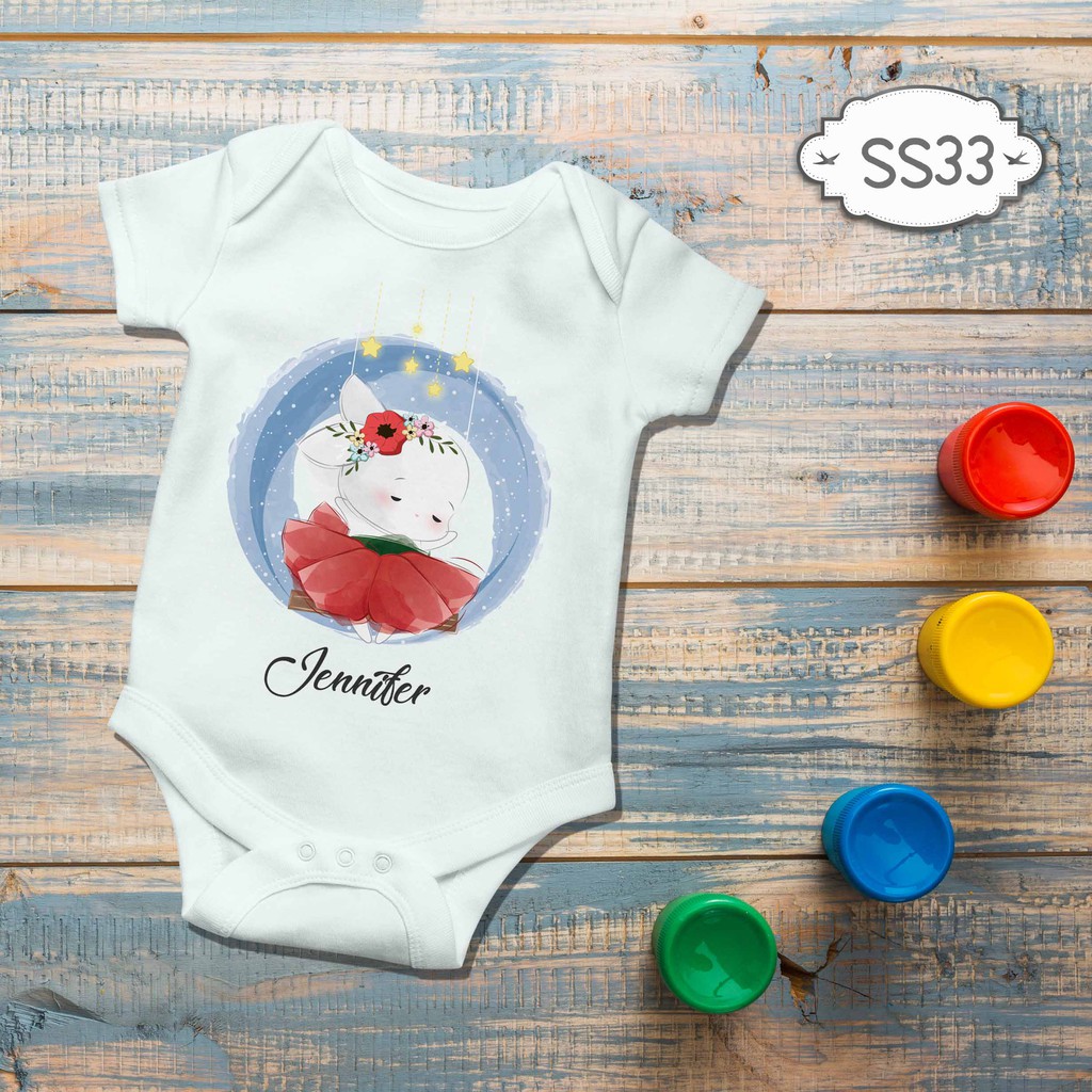 Jumper Baby Girl boy newborn Baby Rabit Cute Custom name nama bebas