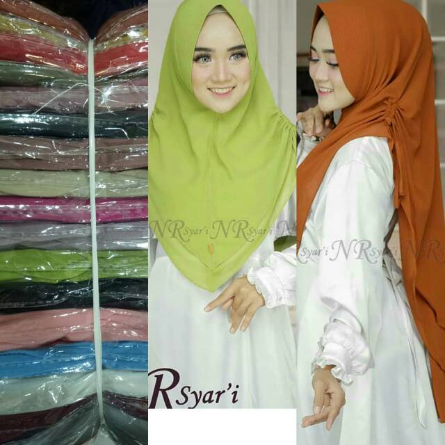 Hijab syari serut samping