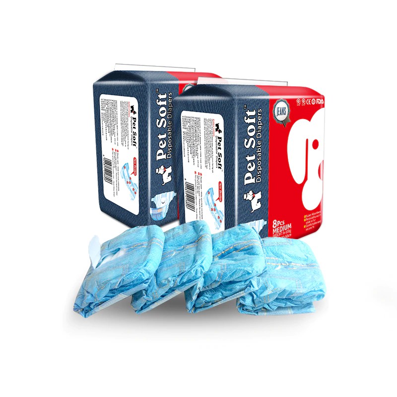 

Dog Disposable Diapers PETSOFT Motif JEANS XSmall