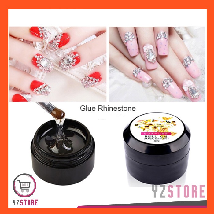 Lem Hiasan Kuku Nail Polish Rhinestone Art Glue Transparan YZ109