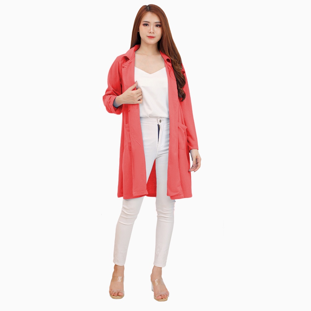 Jaket Long Coat lengan panjang Gaya Korea Wanita Dewasa Terbaru - XSHOP Rainy