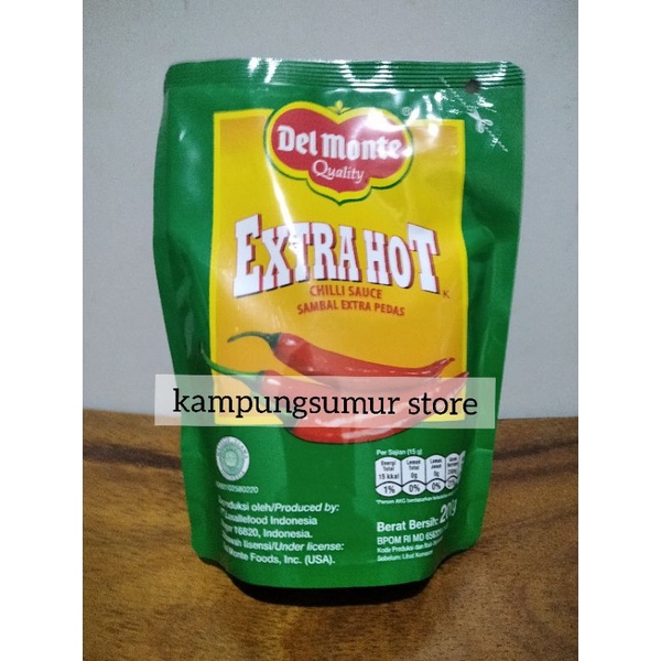 

Delmonte saus sambal chili extra hot pouch 200gr (produk baru di etalase)