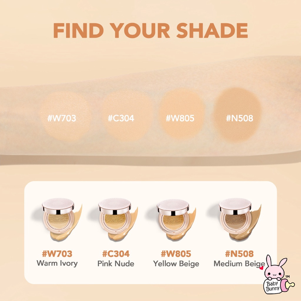 ❤ BELIA ❤ YOU Noutriwear+ Flawless Cushion Foundation SPF 40 PA+++ | Full Size | Refill Size | Waterproof | Tahan Lama | BPOM