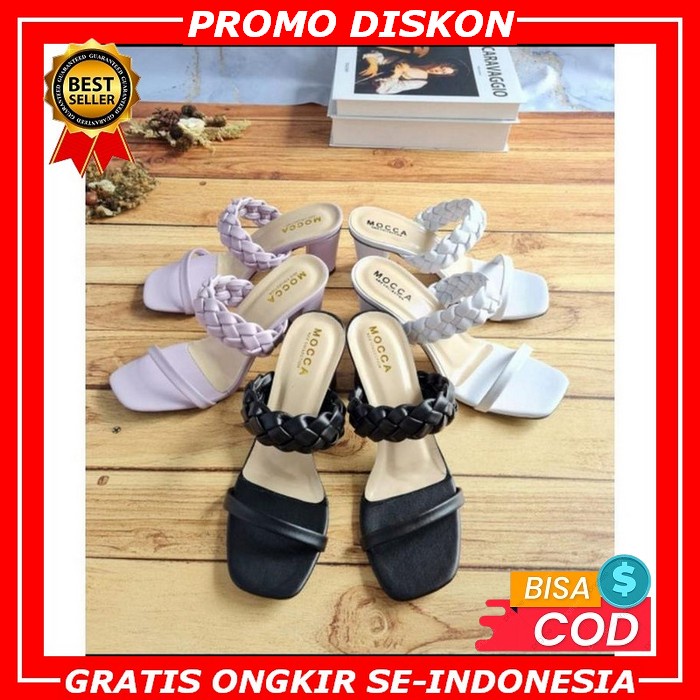 Heels Silang Gladiator Hak Pendek Pump Kotak Tahu Murah Heel Pesta Kerja Kantor Formal Model Import 