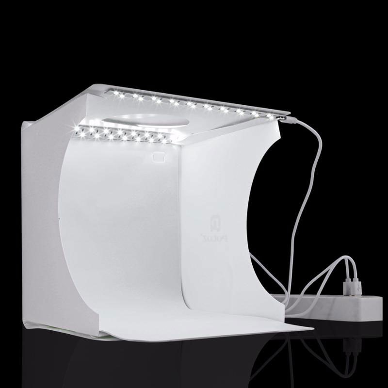 PULUZ Photo Studio Mini Soft Box Photo Box dengan Lampu 2 LED - White