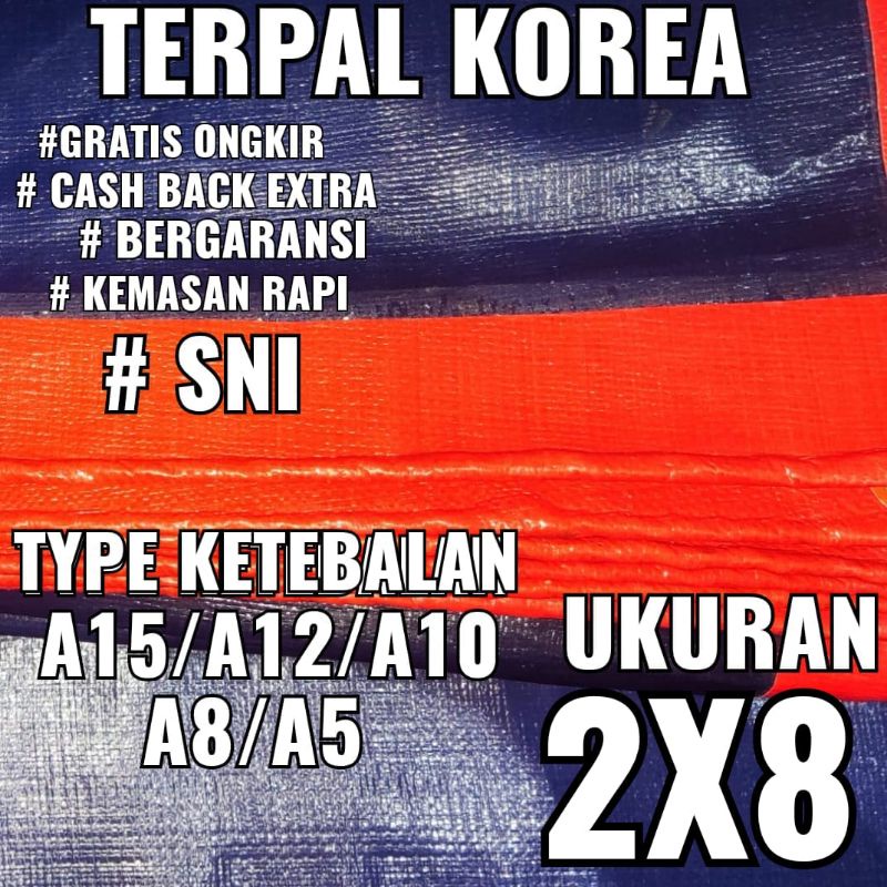 TERPAL KOREA A15 A12 A10 A8 A5 UKURAN 2X8 METER