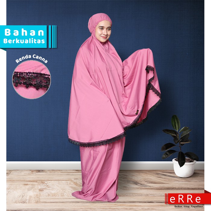 Mukenah Dewasa Katun Jepang Mukena Renda Mewah Jumbo Bali Terbaru ES07