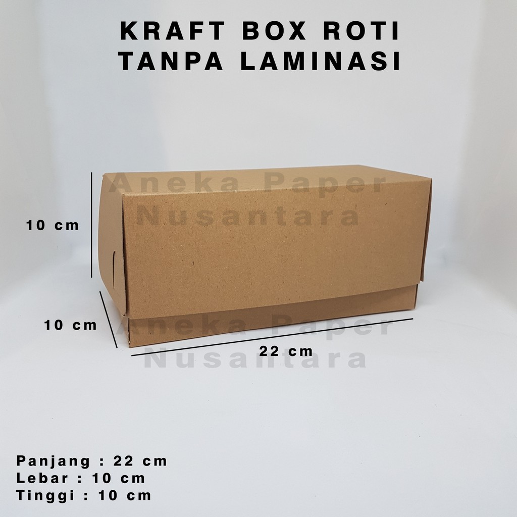 

Kraft Box Roti 22 x 10 x 10 cm - Tanpa Laminasi