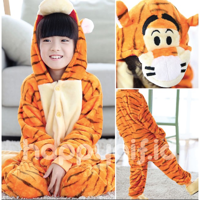 PIYAMA ONESIE KOSTUM KIGURUMI BAJU KID ANAK DISNEY MICKEY STITCH WINNIE DLL