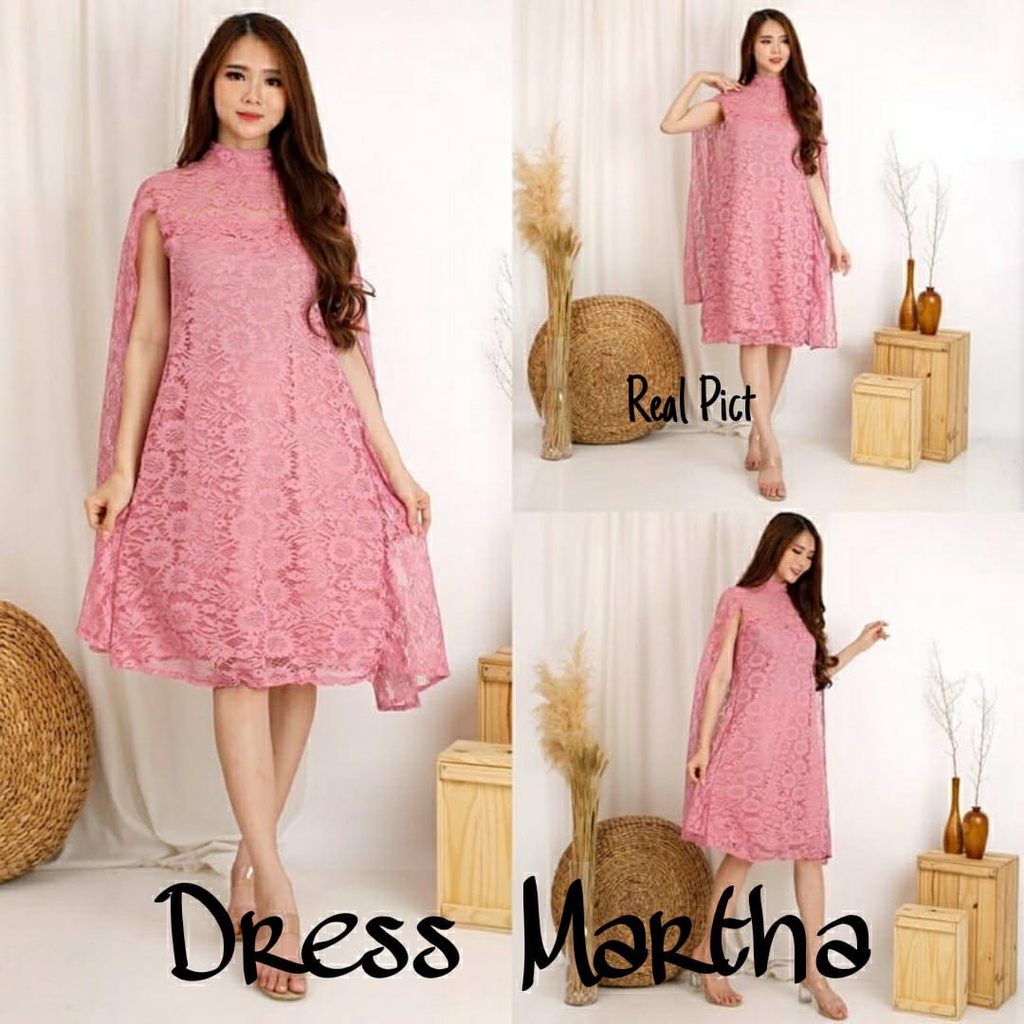 PCS DRESS MARTHA 3 UKURAN L XL XXL BAHAN BRUKAT CORNELI TULANG LAPIS FURING MR ADA VIDEO PRODUK ASLI