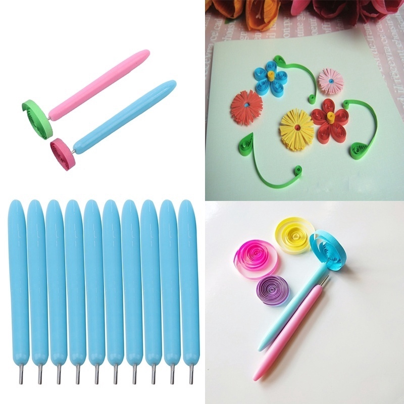 10pcs Paper Craft Tool Quilling Paper Pen Diy Scrapbooking Slotted Paper Quilling Tools Shopee Indonesia