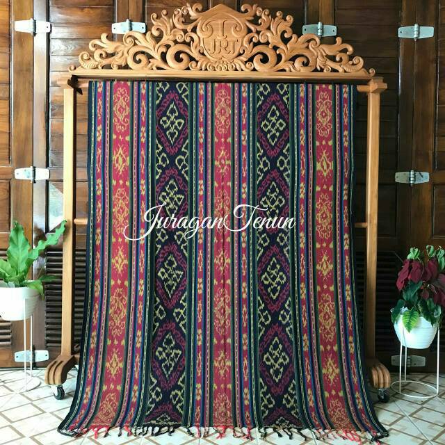 Kain Tenun Blanket KSR - Motif Matahari Merah Kuningan - Motif Lombok - Motif NTB