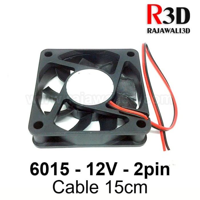 DC Cooling Fan 6015 12v 2pin Brushless kabel 15cm