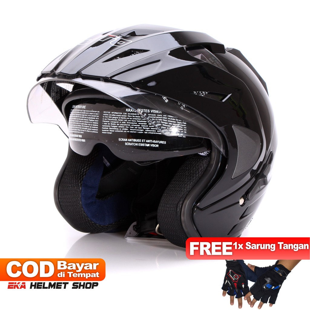 [Helm Dewasa] WTO Helmet Pro-Sight - Hitam + Promo Gratis Sarung Tangan