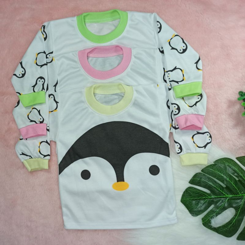 Ss#8003 Piyama Bayi Size 0-10bulan / Pakaian Bayi / Baju Tidur Anak Gambar Pinguin