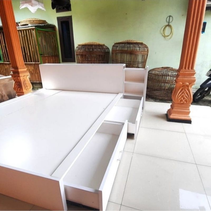 Dipan laci ranjang laci HPL glossy 120 x 200