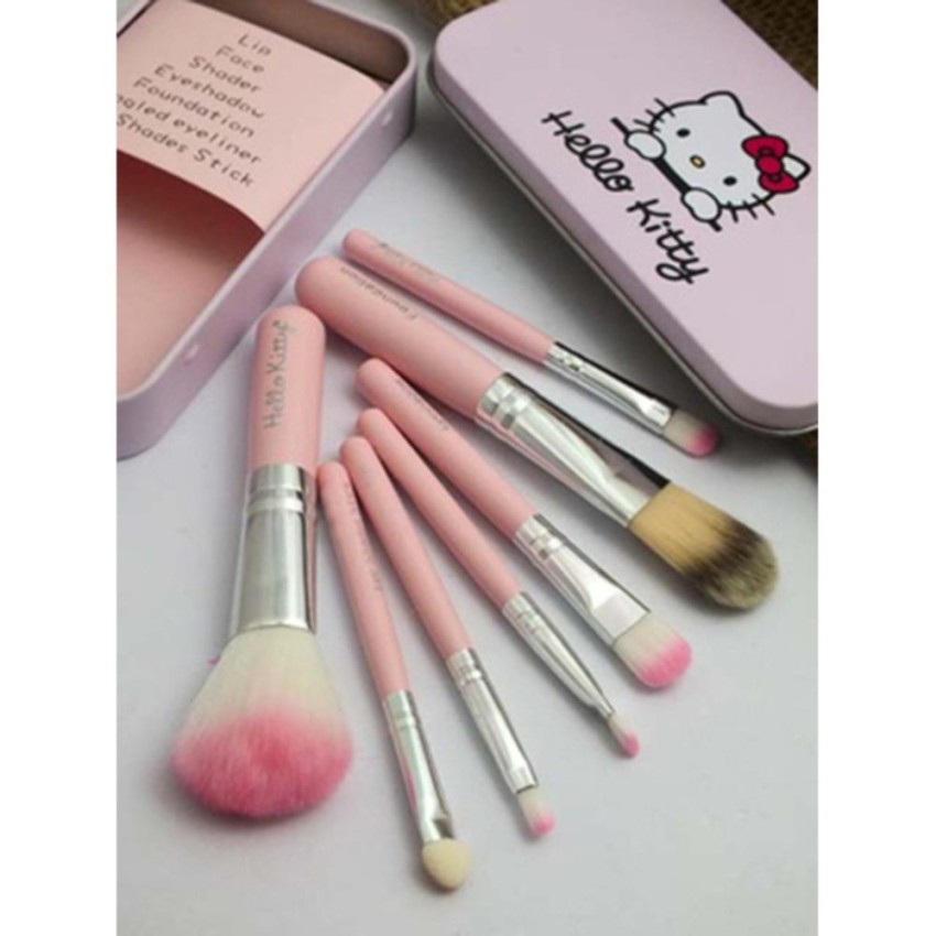 KITTY BRUSH KALENG 7 in 1 / kuas hello kitty set / make up brush