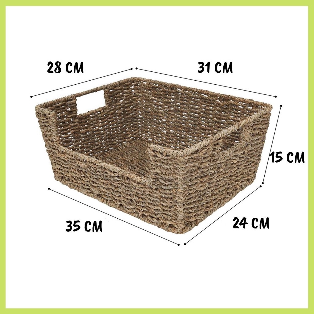 KERANJANG ANYAMAN SEAGRASS / KERANJANG SERBAGUNA SEAGRASS HANDMADE / STORAGE BASKET