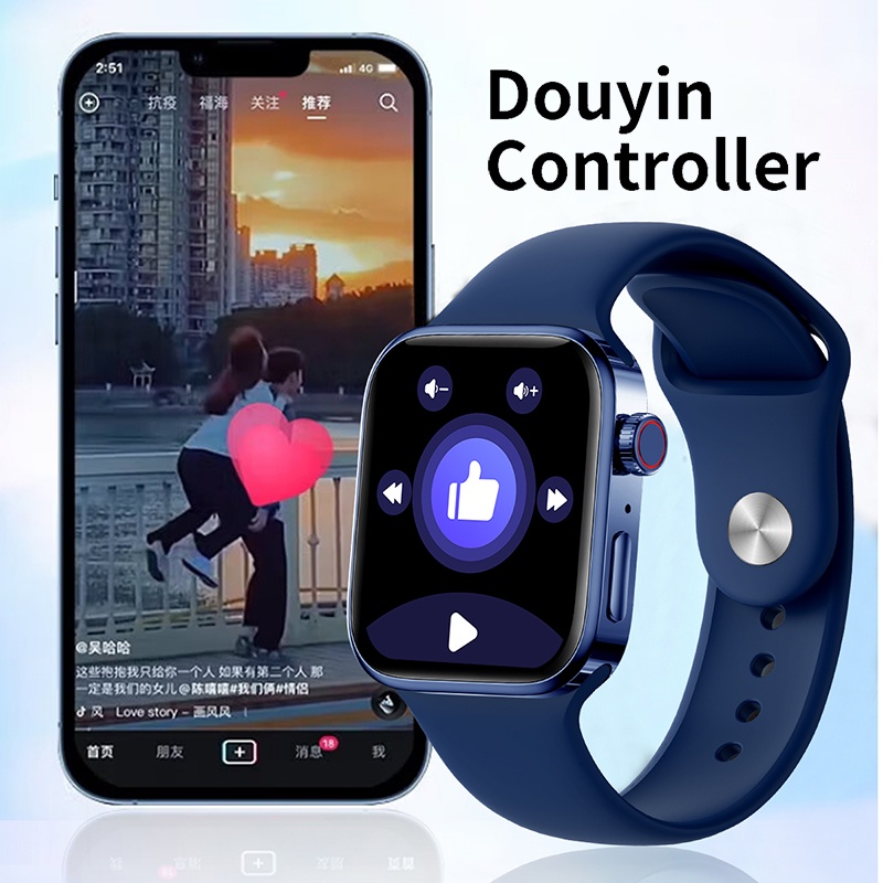 jam tangan pria✅IWO Series 8 Z56 Smart Watch with NFC 1.99 inches Square Screen Bluetooth Call IP67 Waterproof Long Standby Watches Heart Rate Monitor Fitness Tracker PK DT7 W27 Pro Smartwatch