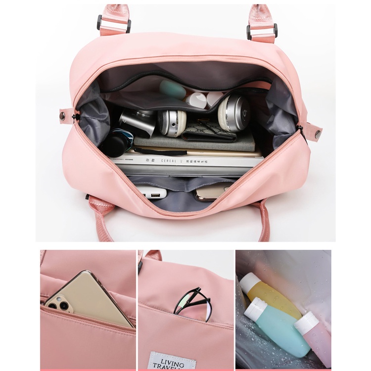 Van Gogh gym bag female wet and dry separation large-capacity portable sleeve trolley suitcase travel bag