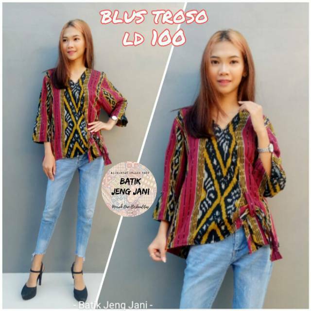 Blouse Tenun Lurik Troso Asli Jepara