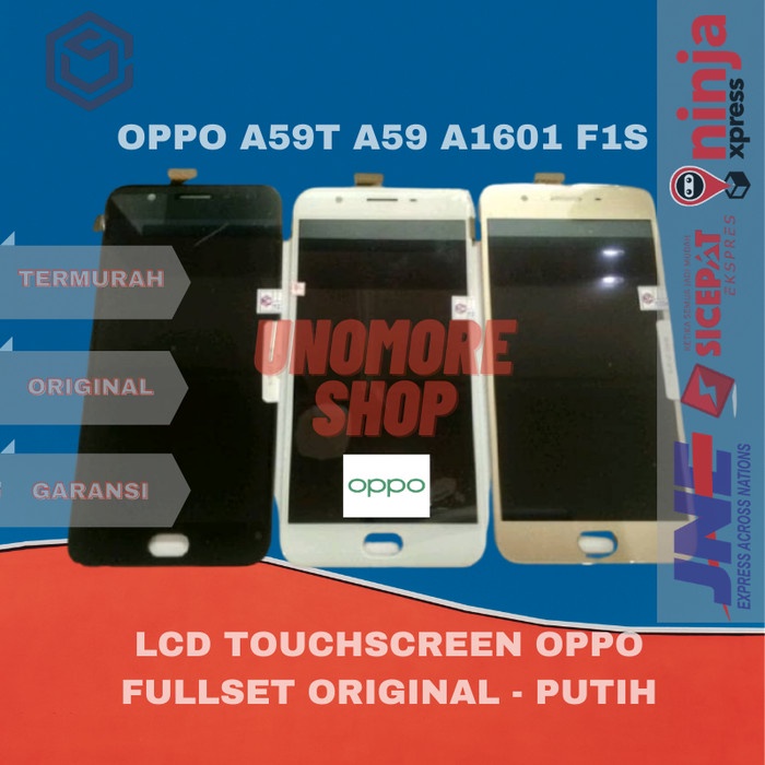 {SuheStore}  100 LCD TOUCHSCREEN OPPO A59T A59 A1601 F1S ORIGINAL - PUTIH - Putih Berkualitas