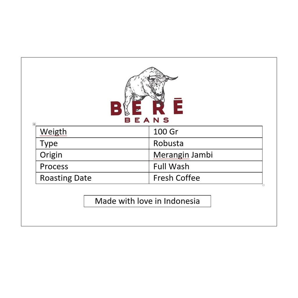 Kopi Robusta Merangin Jambi Indonesia 100 GRAM Biji Bubuk Coffee Beans Giling Coffe Cofe Bean 100 Gr