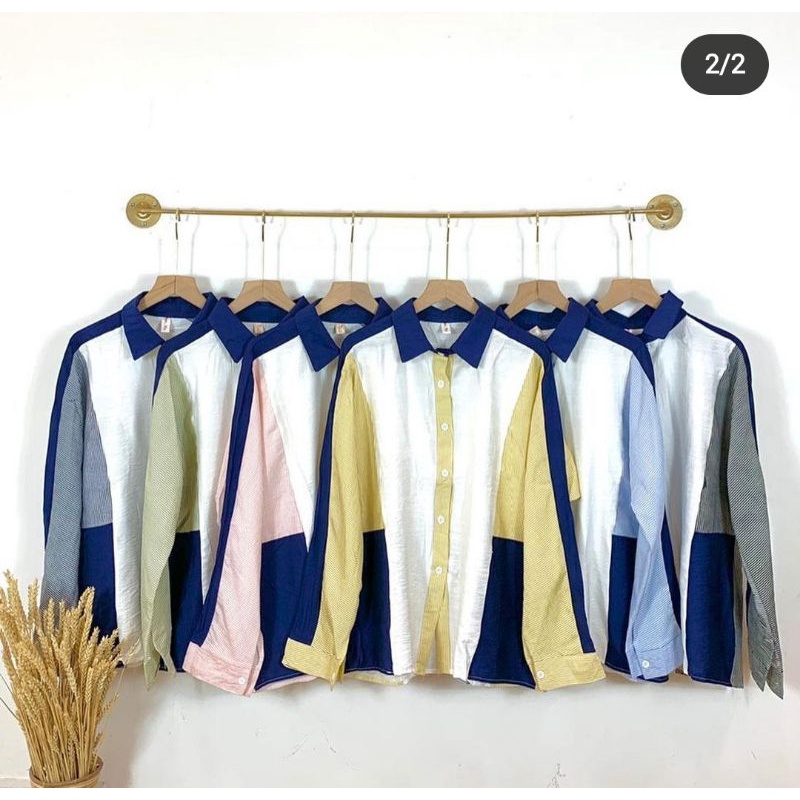 Azrra Blouse Navy Cloth Premium, Atasan Wanita Premium, Fashion Muslimah,Korea Style