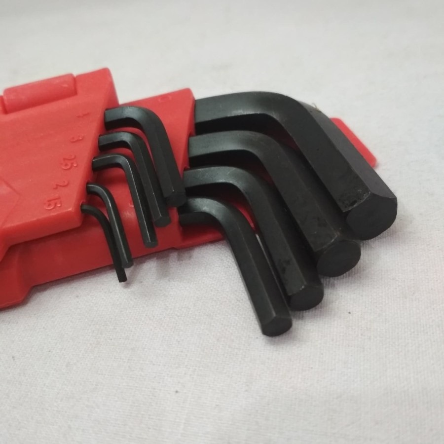 Kunci L hexa hexagon Hex Key panjang set 9pcs hitam dramashop