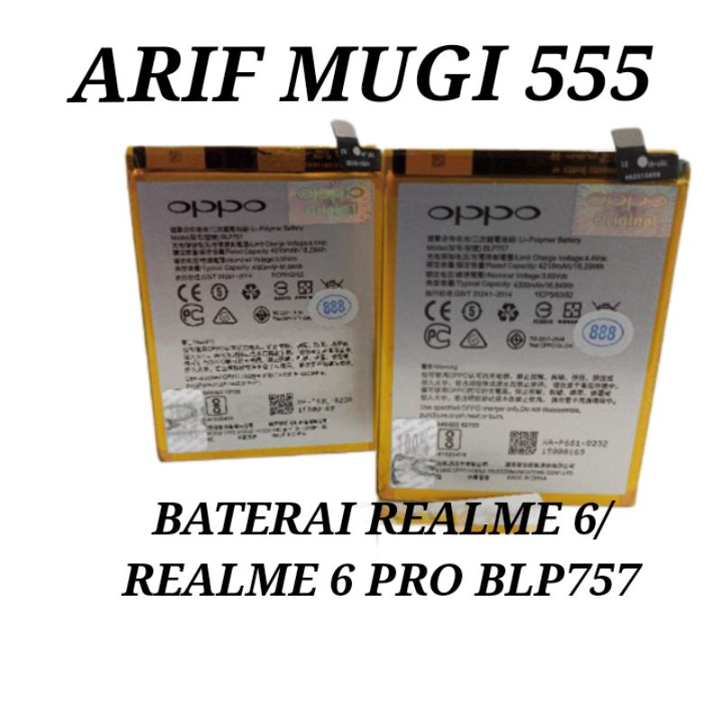 BATRAI BATU BATTERY BATRE HP REALME 6/ REALME 6 PRO BLP757 ORIGINAL