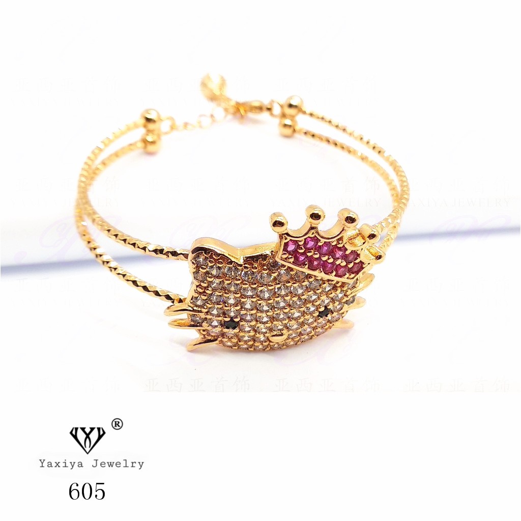 

Gelang Anaka HK mata perhiasan imitasi lapis emas 18K 605
