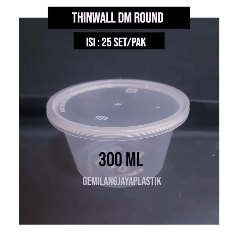 THINWALL DM /KOTAK MAKAN/MANGKOK BULAT 300ML ISI 25PCS