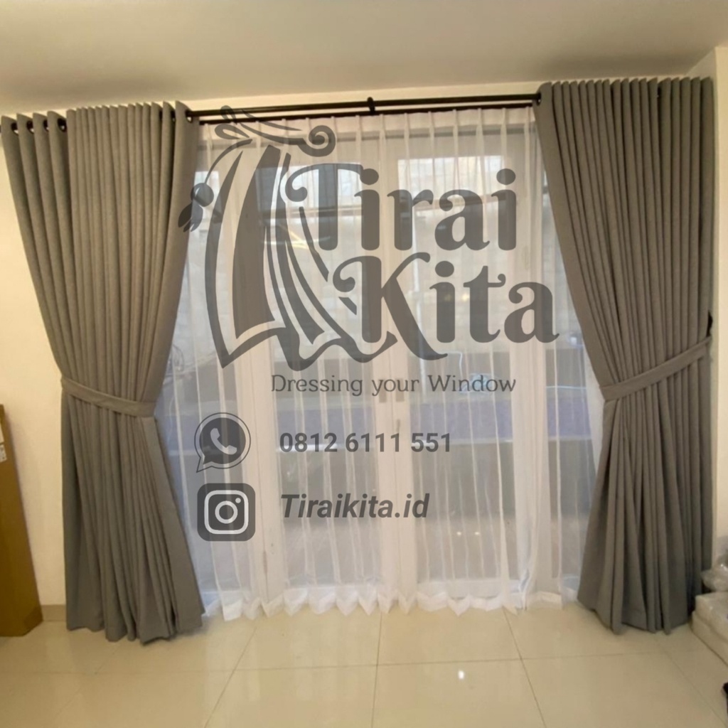 gorden      import 300x250 polos blackout tebal jendela pintu tirai